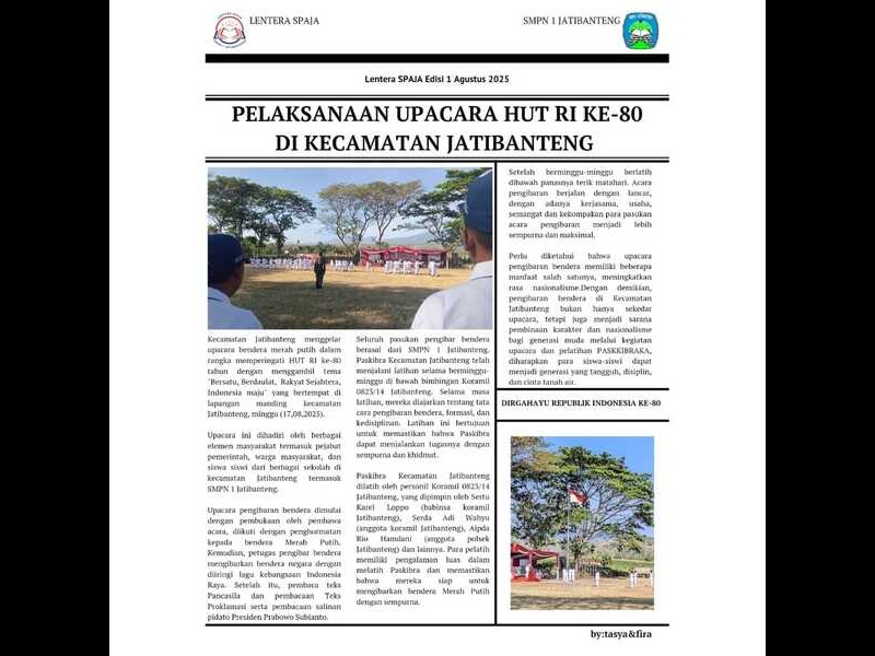 Pelaksanaan Upacara HUT RI ke 80 di Kecamatan Jatibanteng