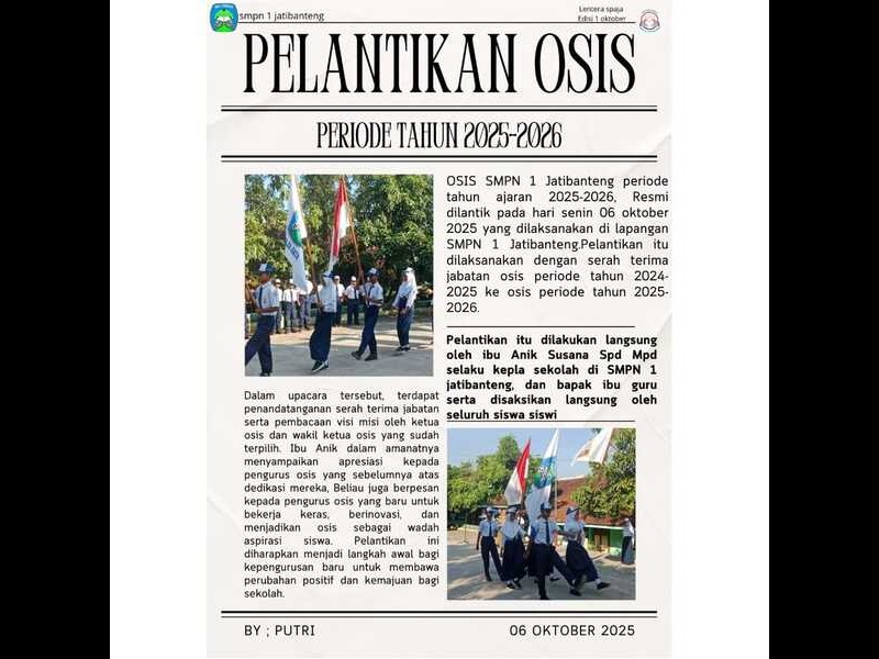 Pelantikan OSIS Periode Tahun 2025-2026
